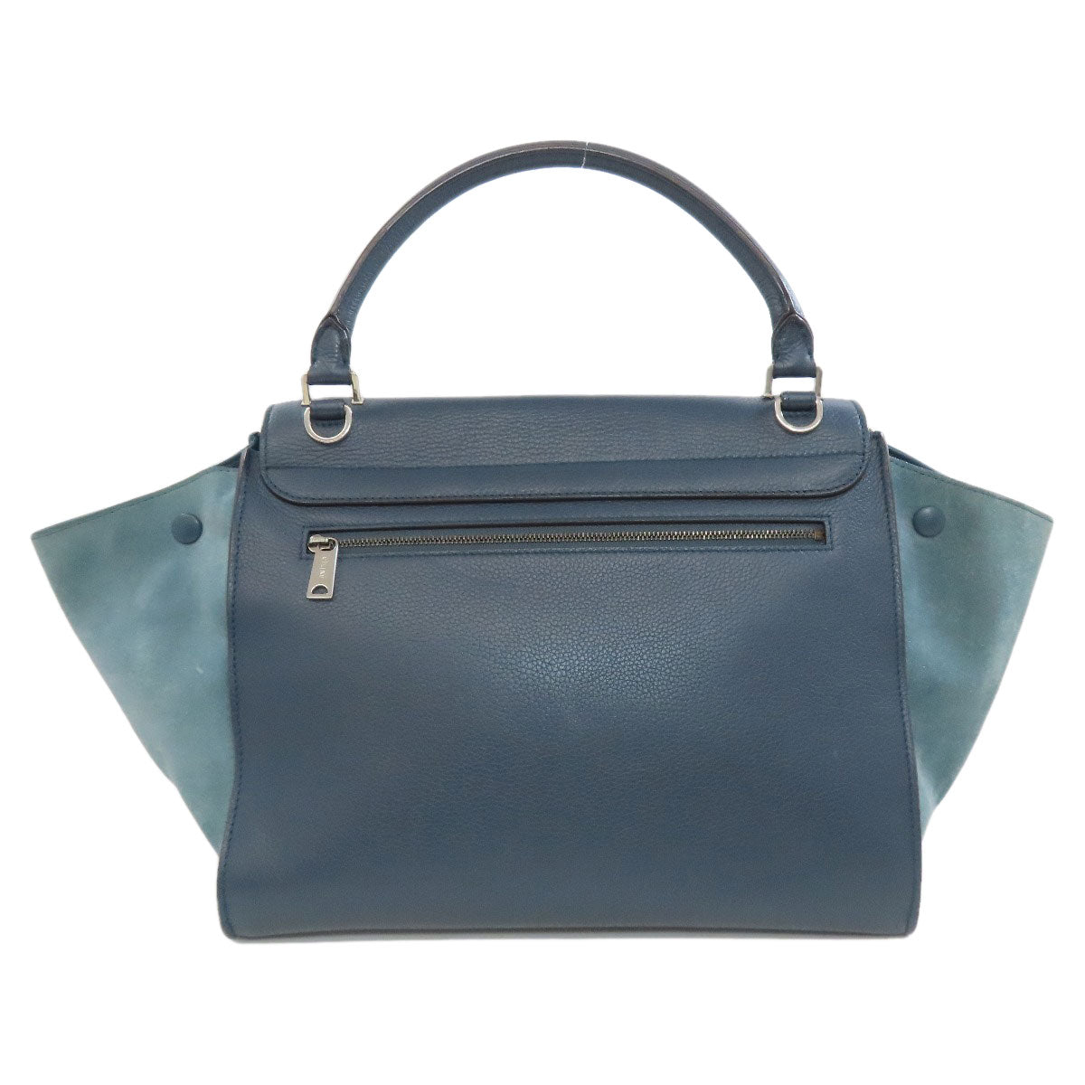 CELINE Handbag leather Navy Trapeze 2WAY Women