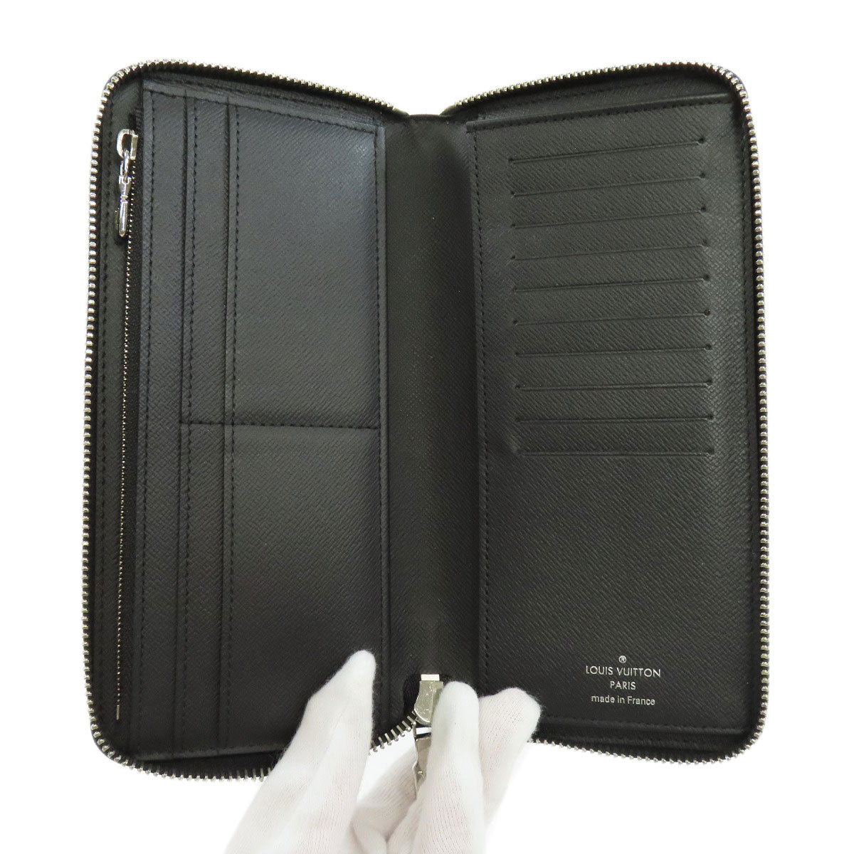 LOUIS VUITTON Long Wallet Purse M60965 Epi black Zippy wallet Vertical mens