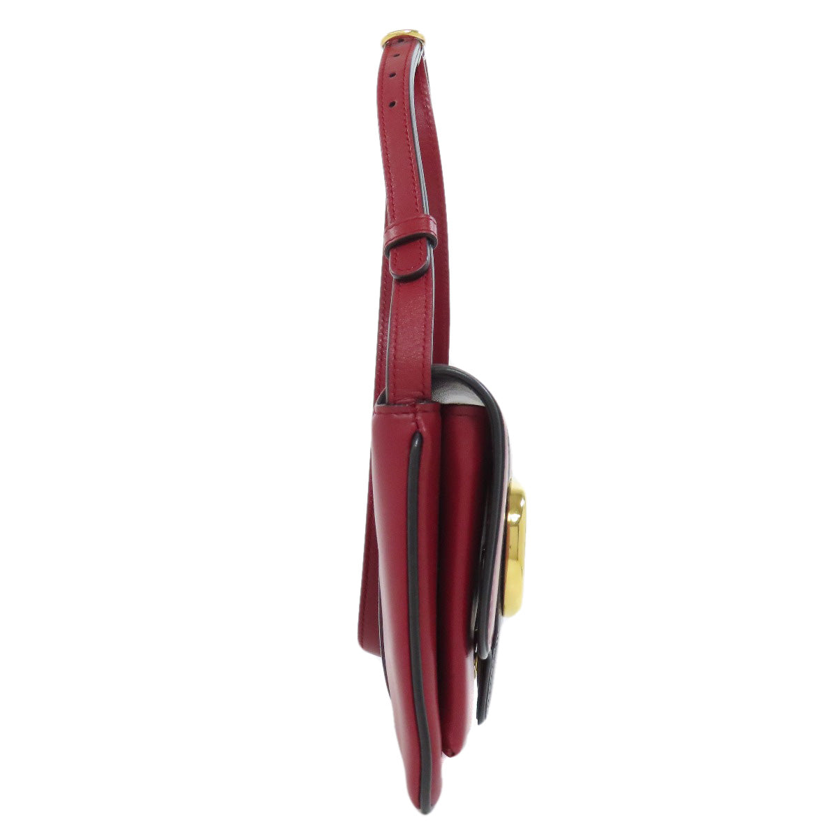 GUCCI Shoulder Bag 550129 Calfskin Red Ally GG Marmont Women