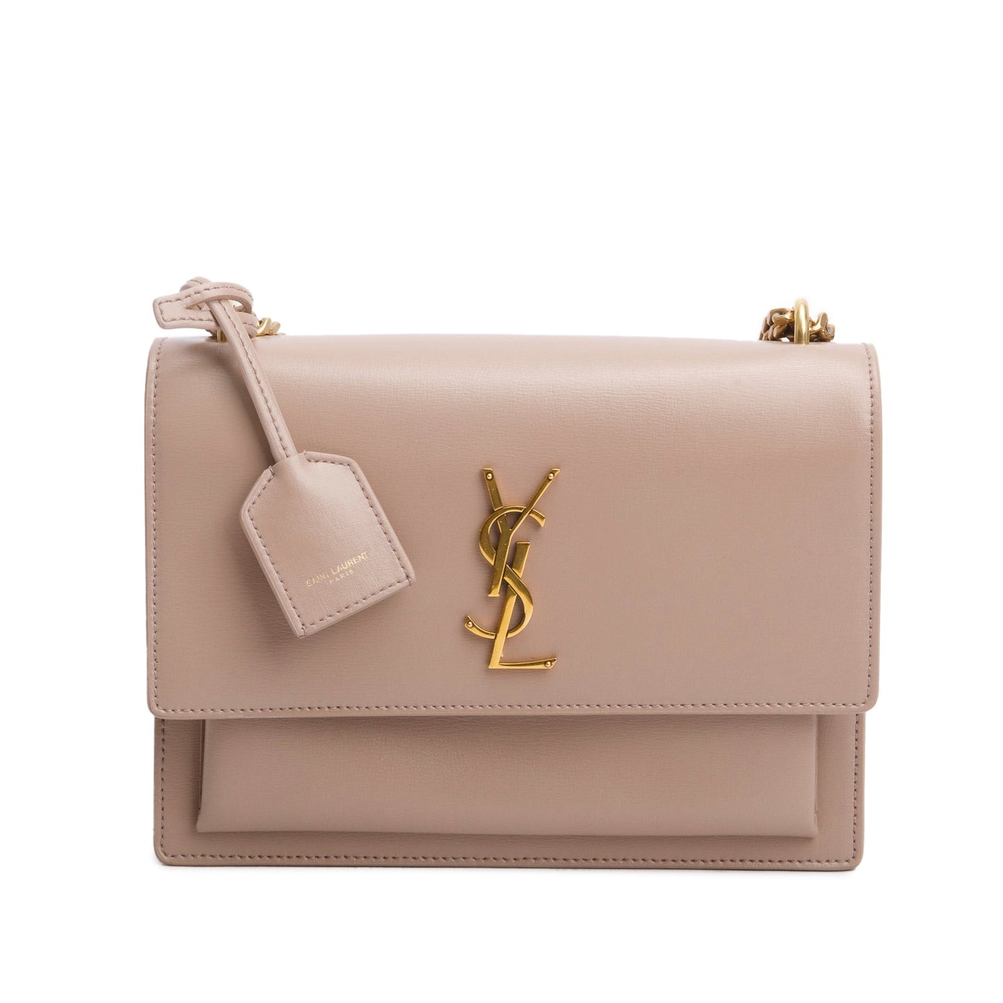 Saint Laurent 2023 Dark Beige Smooth Leather Medium Sunset Bag