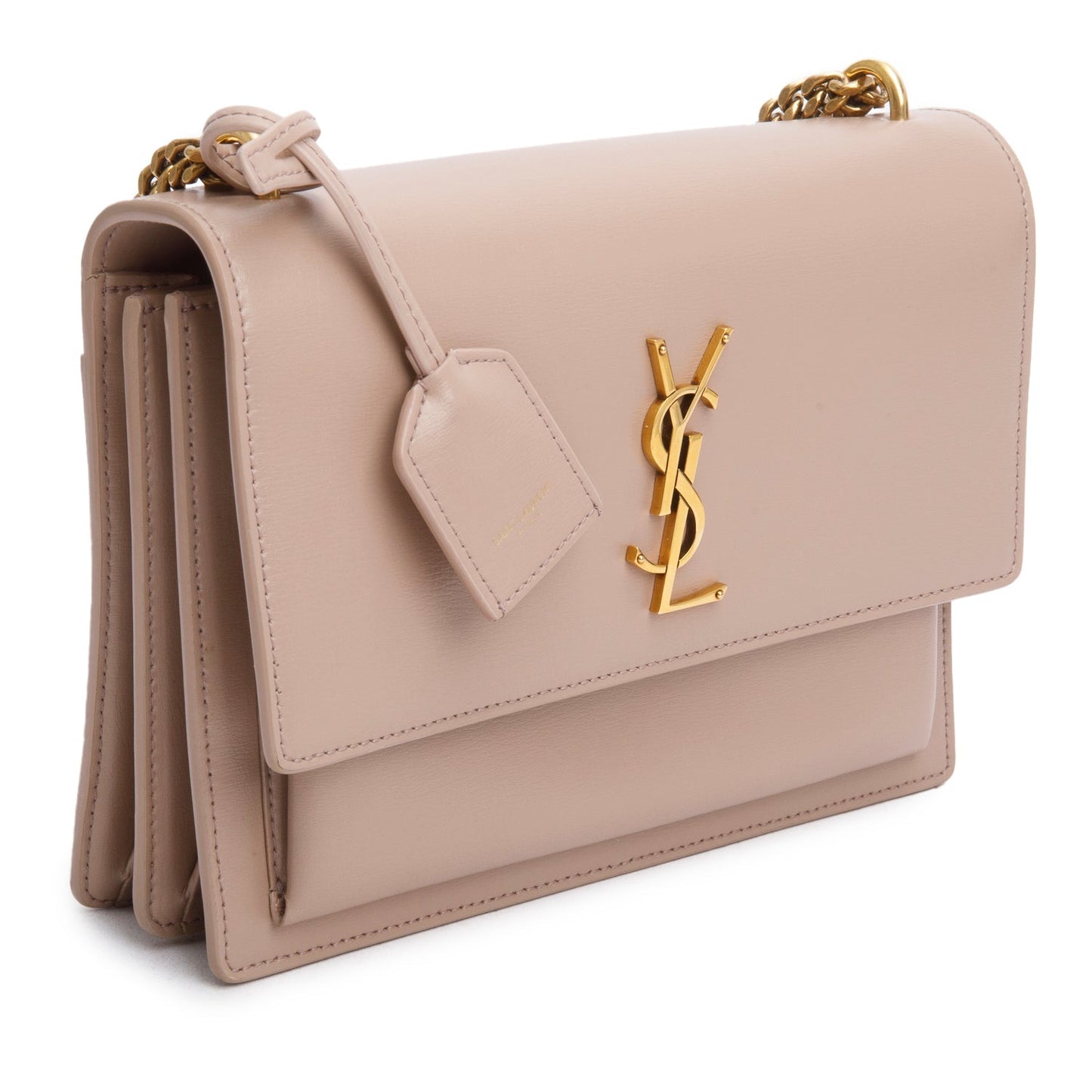 Saint Laurent 2023 Dark Beige Smooth Leather Medium Sunset Bag