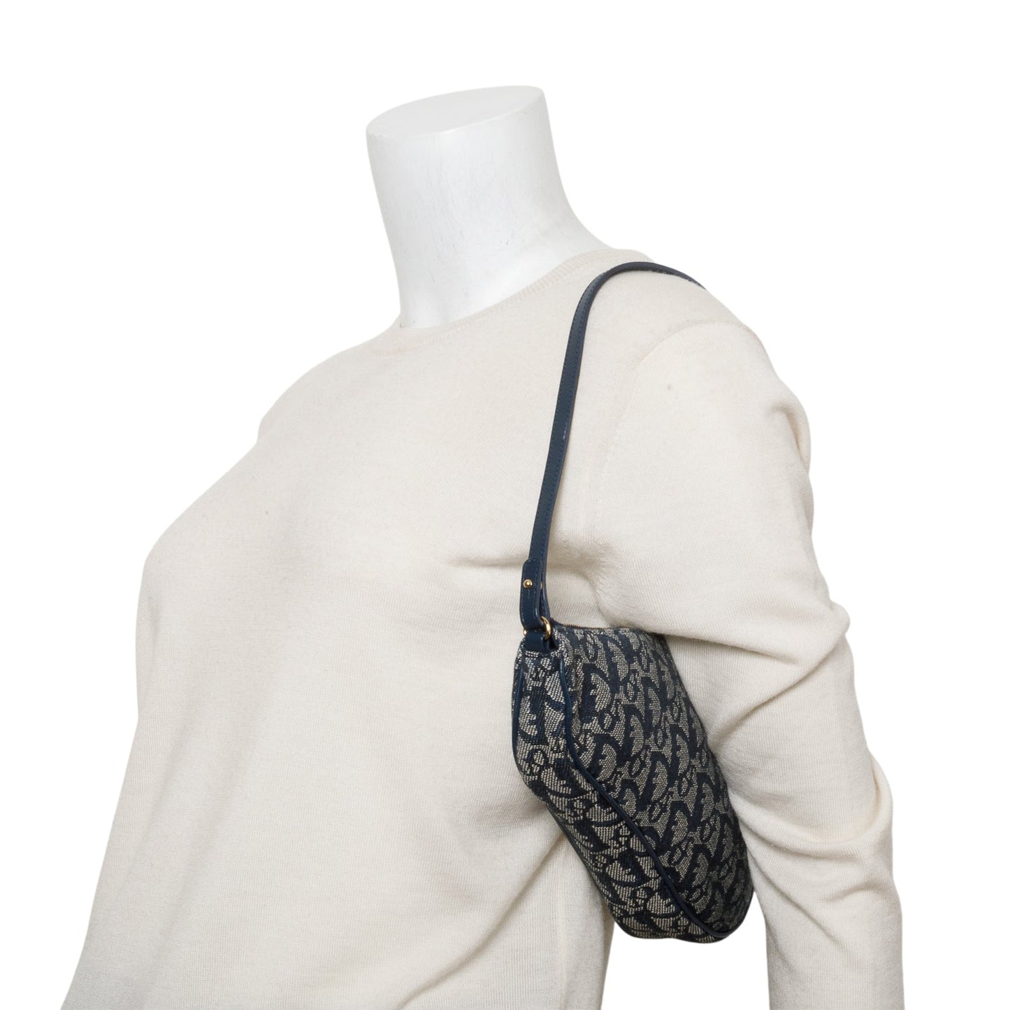 Christian Dior Navy Diorissimo Saddle Pochette