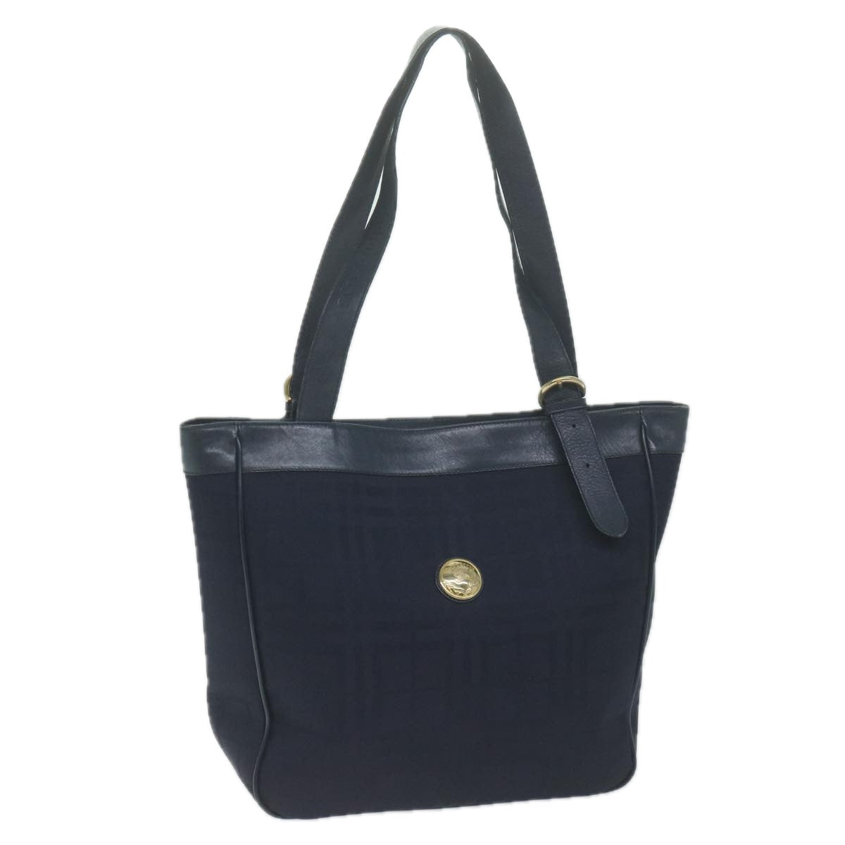 Luxury BurberrySs Nova Check Tote Bag Nylon Canvas Navy Auth 65964