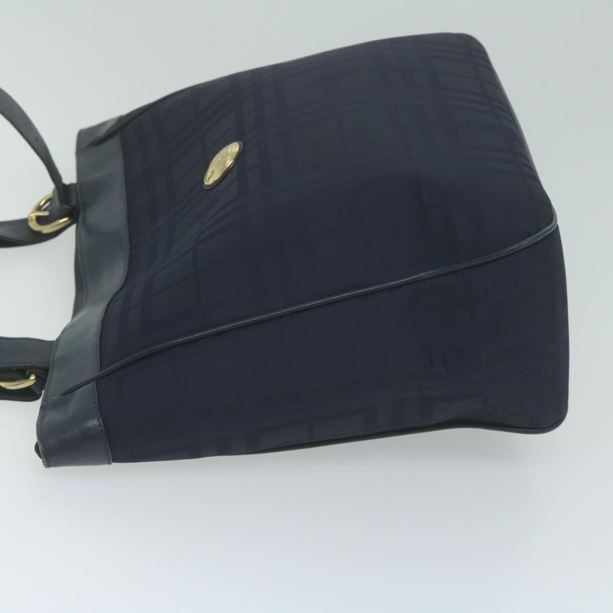 Luxury BurberrySs Nova Check Tote Bag Nylon Canvas Navy Auth 65964