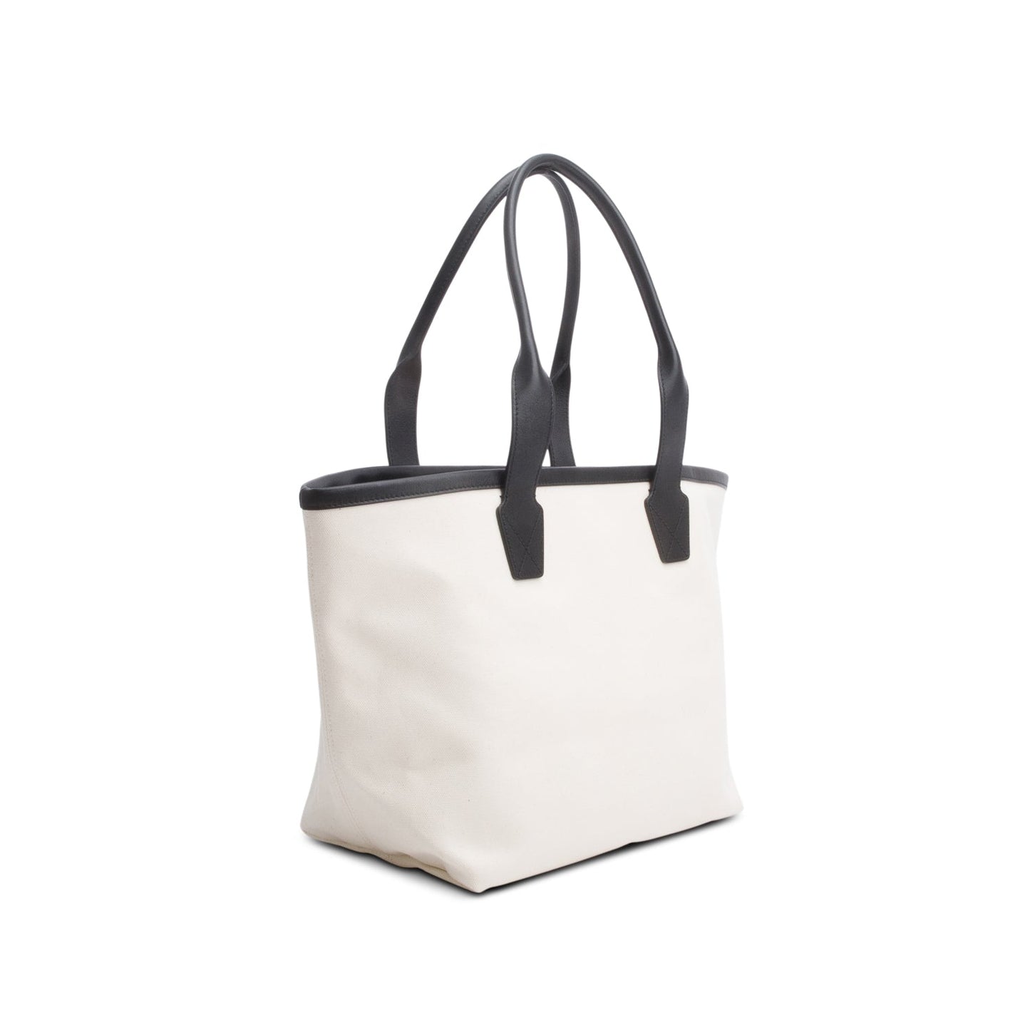 Balenciaga White Cotton Canvas Calfskin BB Logo Jumbo Small Tote