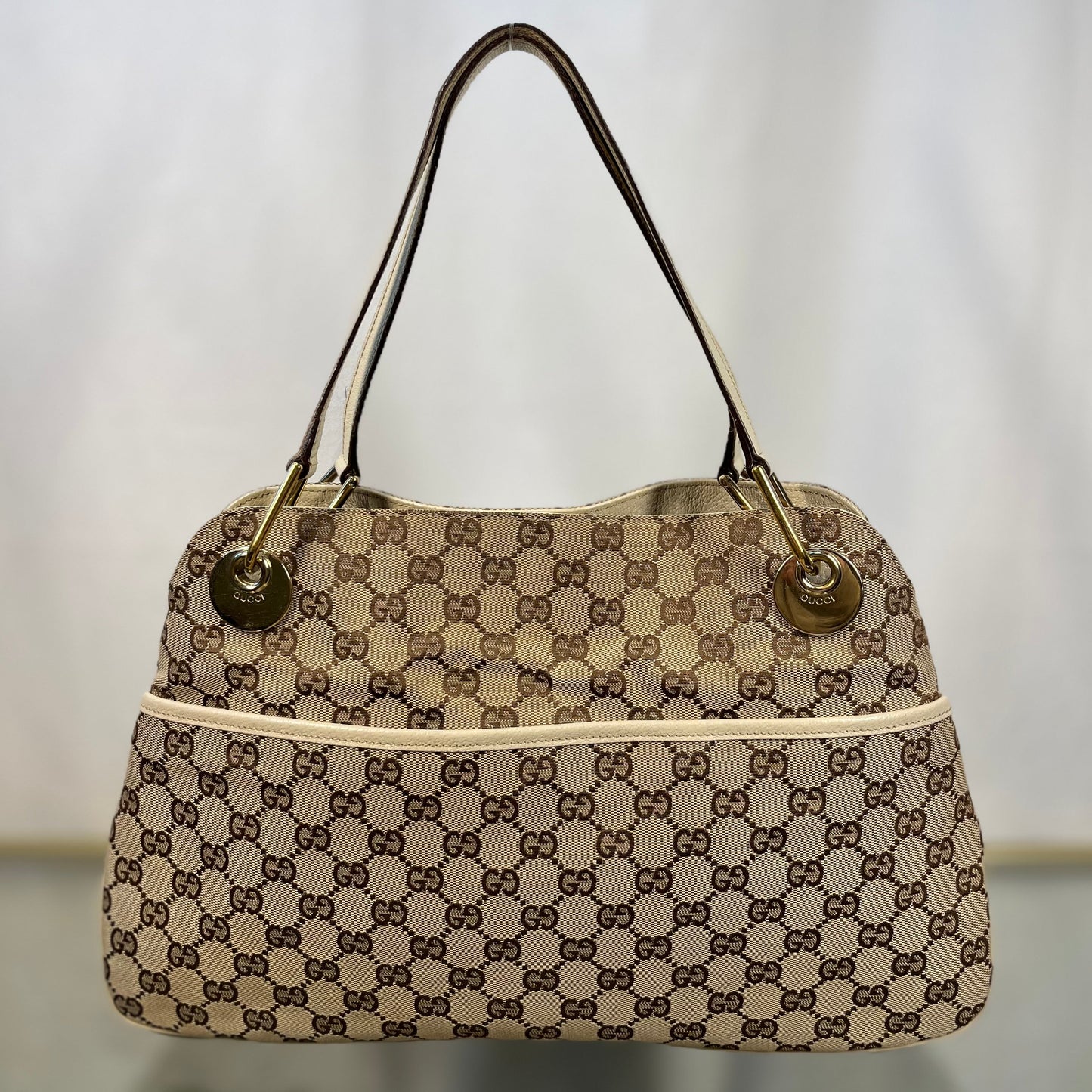 Gucci Leather Canvas Tote