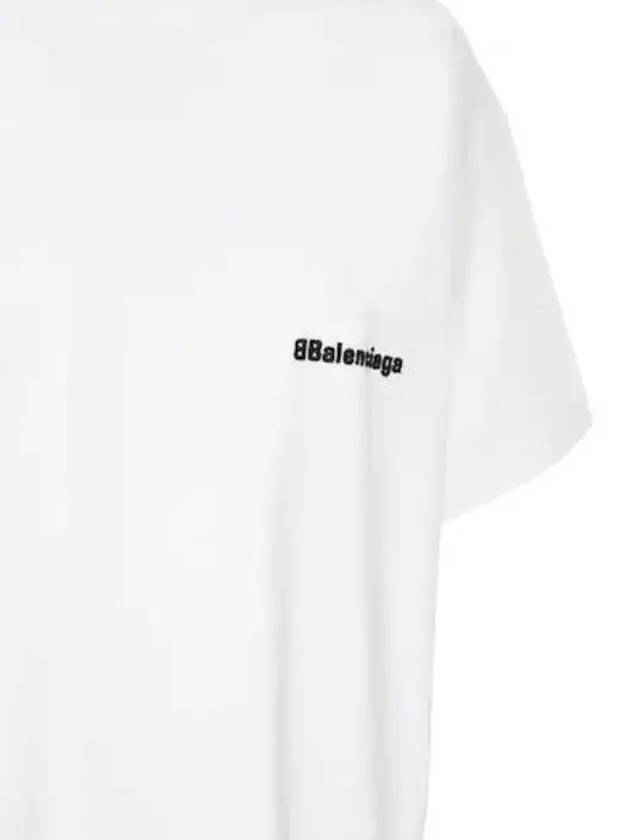 Luxury Balenciaga Trending 2026 Embroided Logo Short Sleeve T-Shirt White