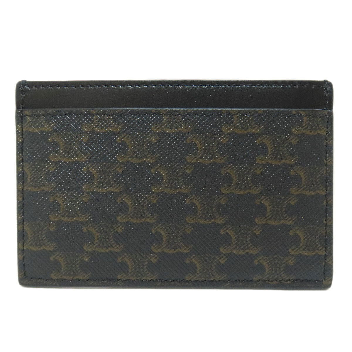CELINE Card Case leather black Triomphe Women(Unisex)