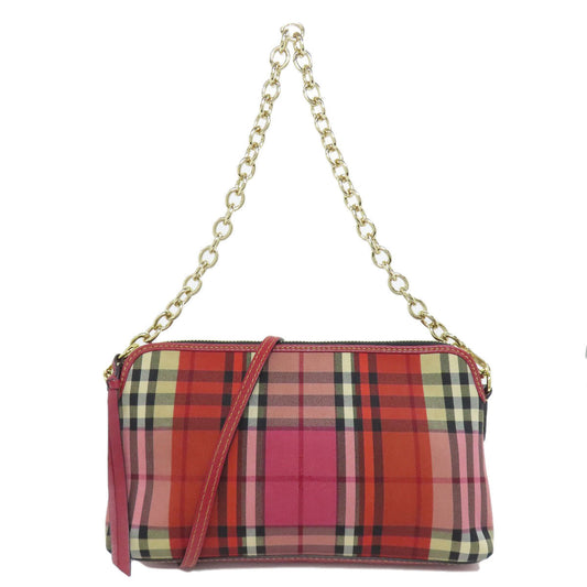 BURBERRY Shoulder Bag canvas Red Check Pattern