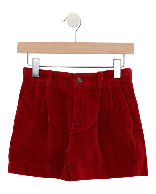 Gucci Girls Pleated Velvet Shorts