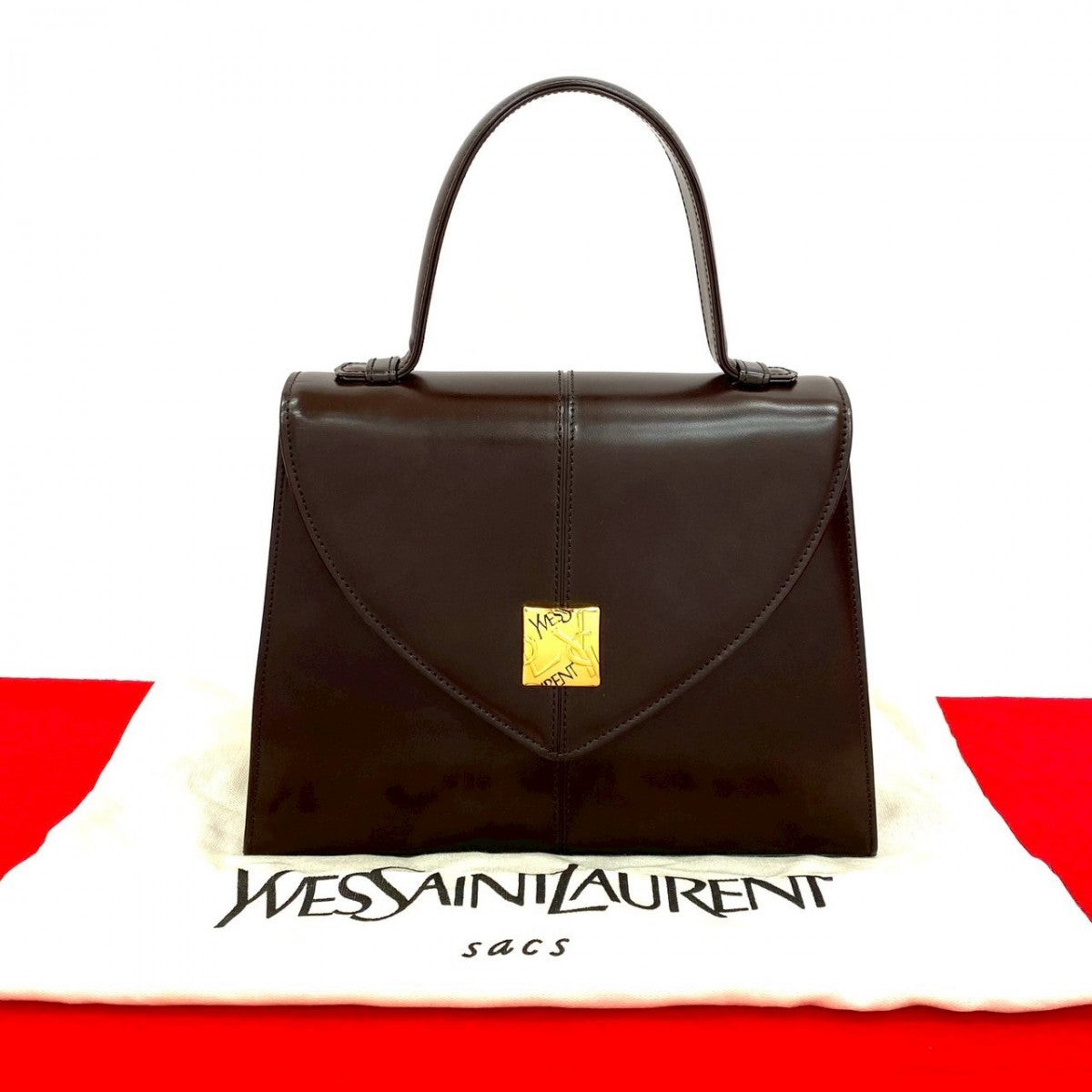 YVES SAINT LAURENT Handbag leather Brown
