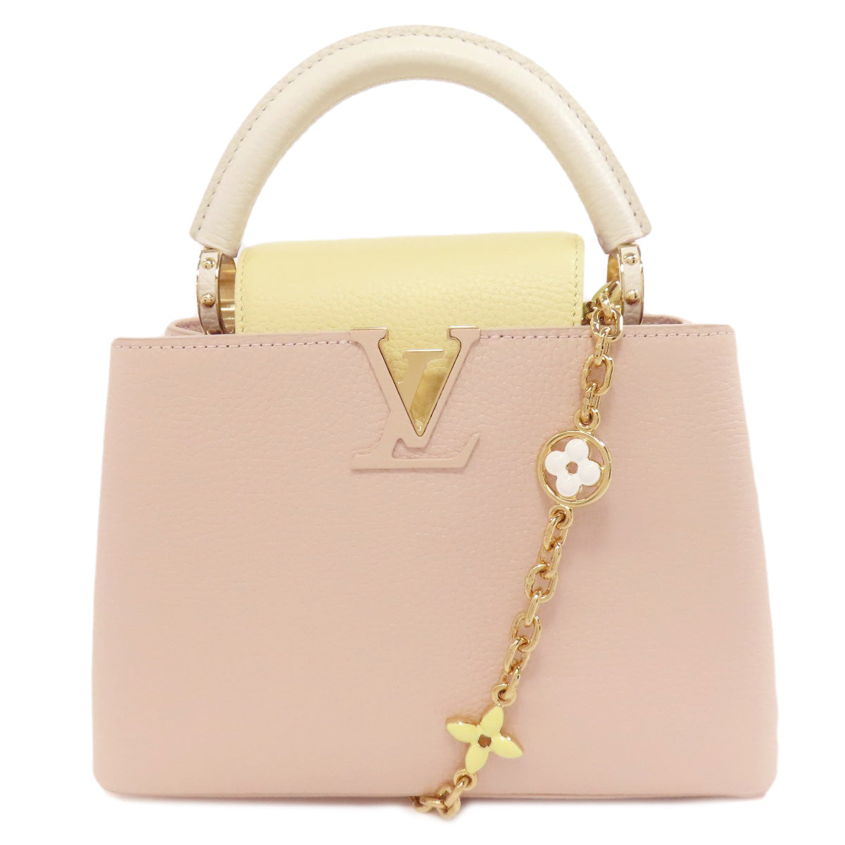 LOUIS VUITTON Handbag M22514 Taurillon Clemence Leather pink Capusine BB