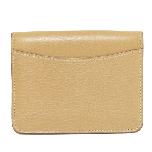HERMES Coin case Taurillon Clemence beige Dogon Gold Metal