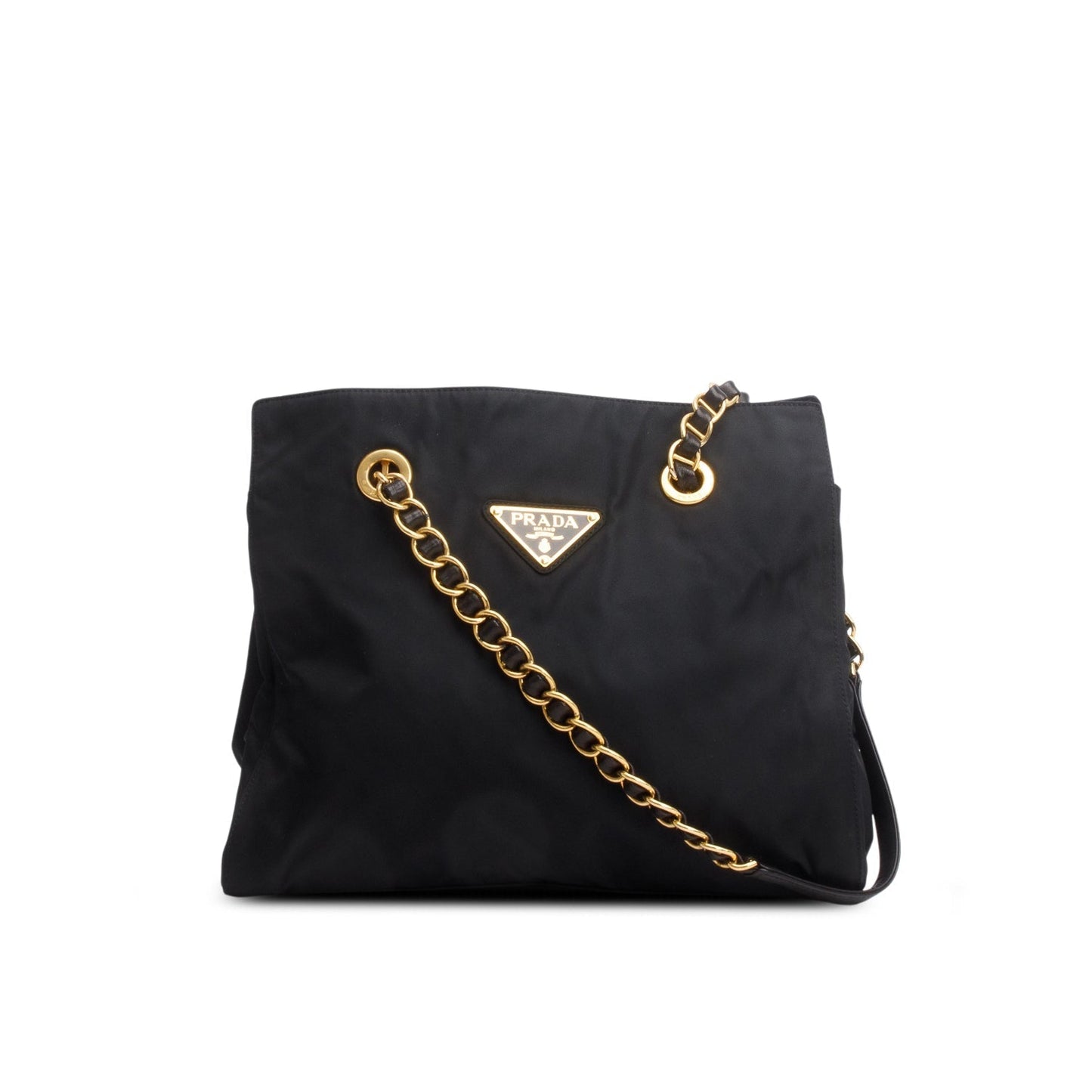 Prada Black Tessuto Nylon Chain Shoulder Bag