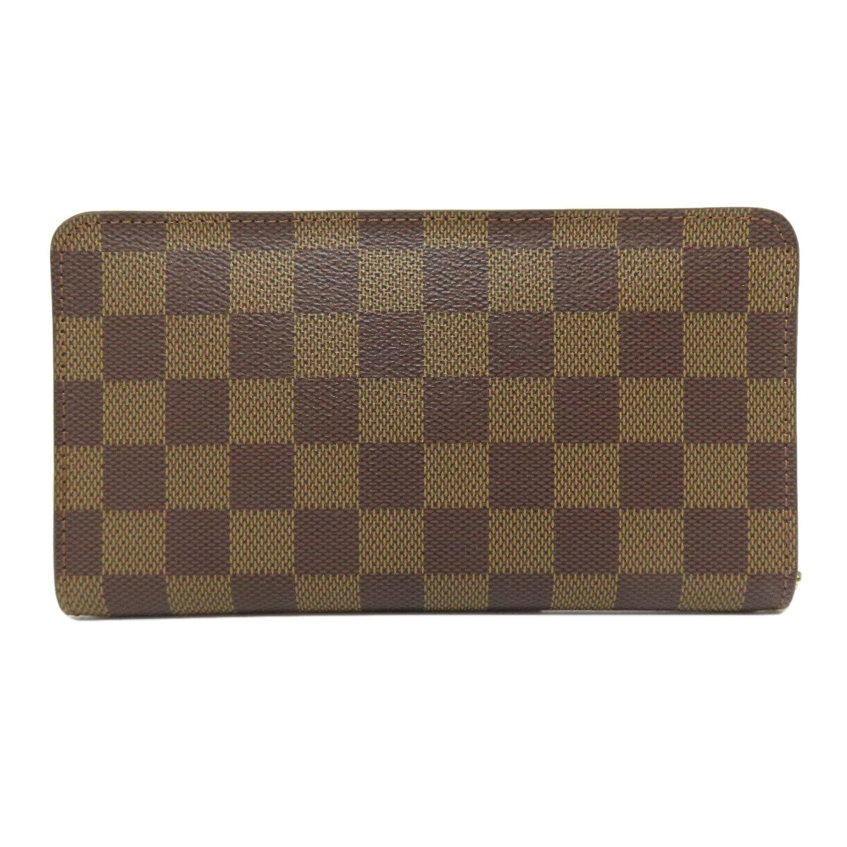 LOUIS VUITTON Long Wallet Purse N61728 Damier canvas Brown Portonet Zip Women