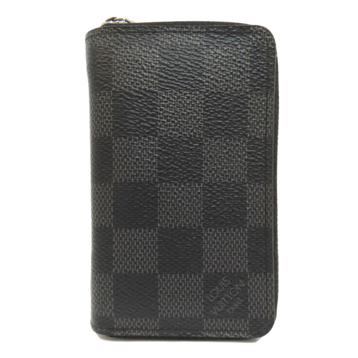 LOUIS VUITTON Coin case N63076 Damier canvas black Zippy coin purse mens(Unisex)
