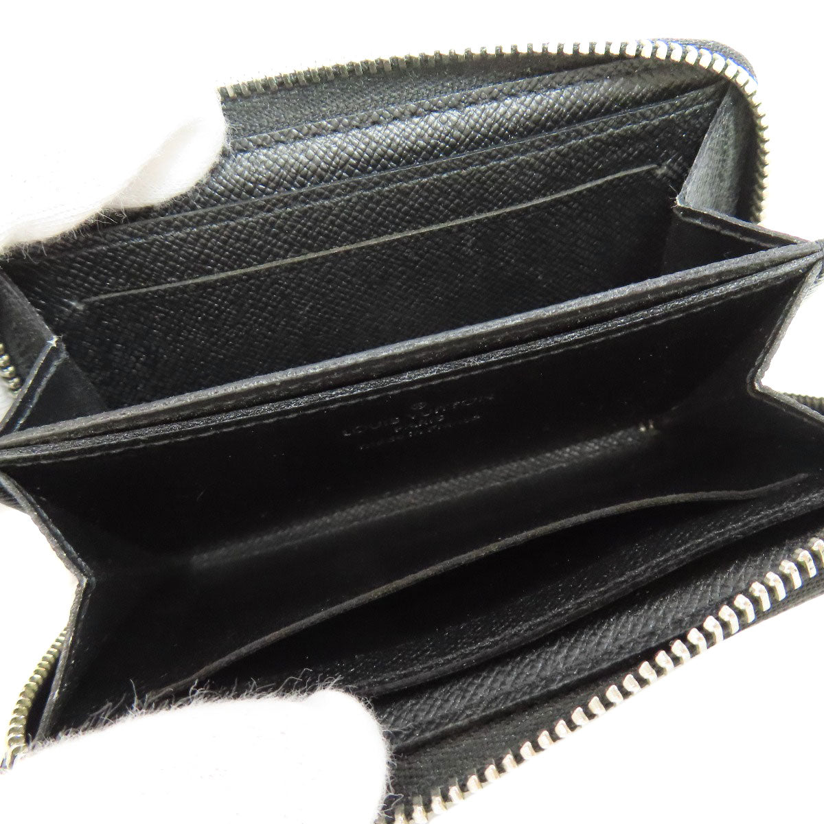 LOUIS VUITTON Coin case N63076 Damier canvas black Zippy coin purse mens(Unisex)