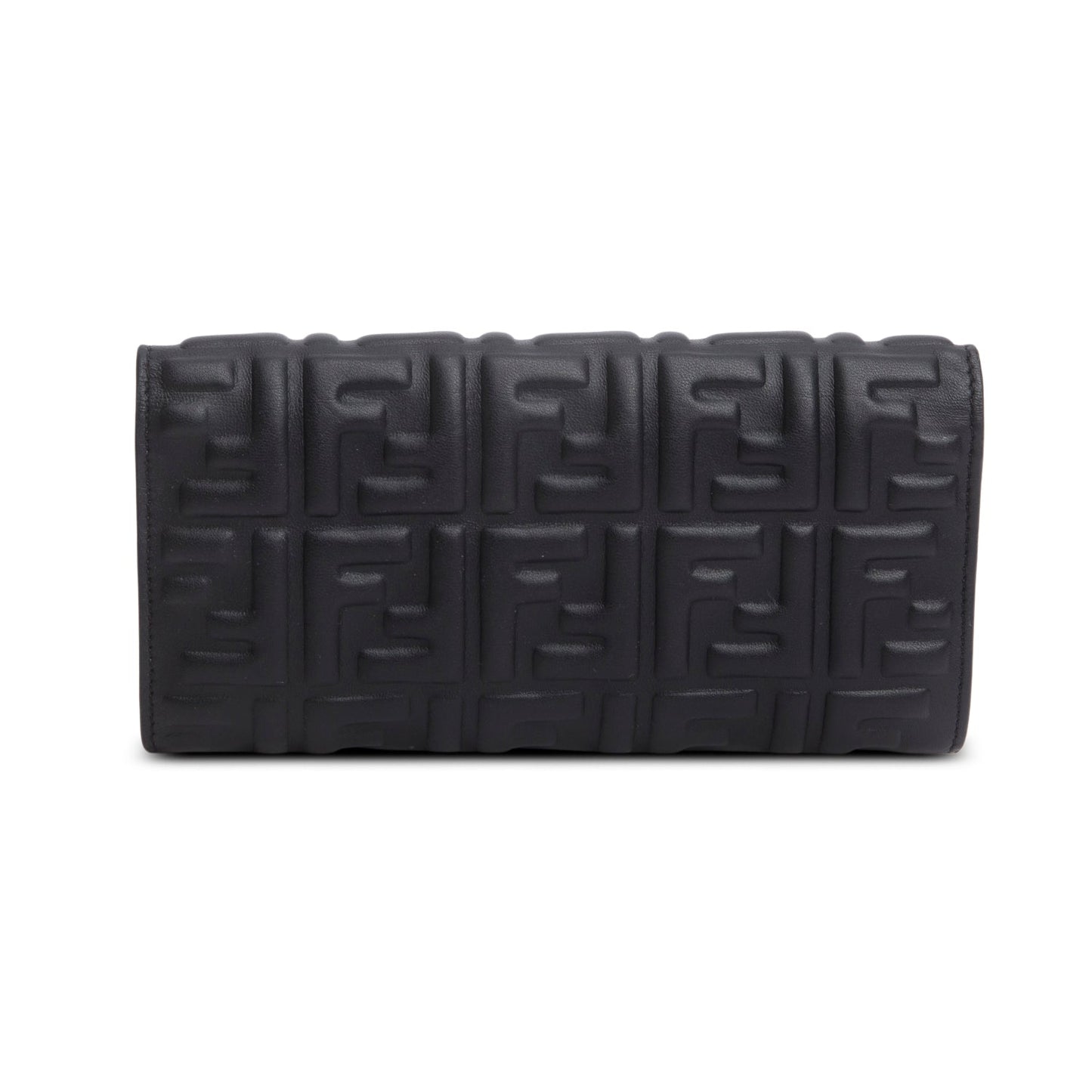Fendi Black Nappa Mattisse FF Embossed Continental Wallet