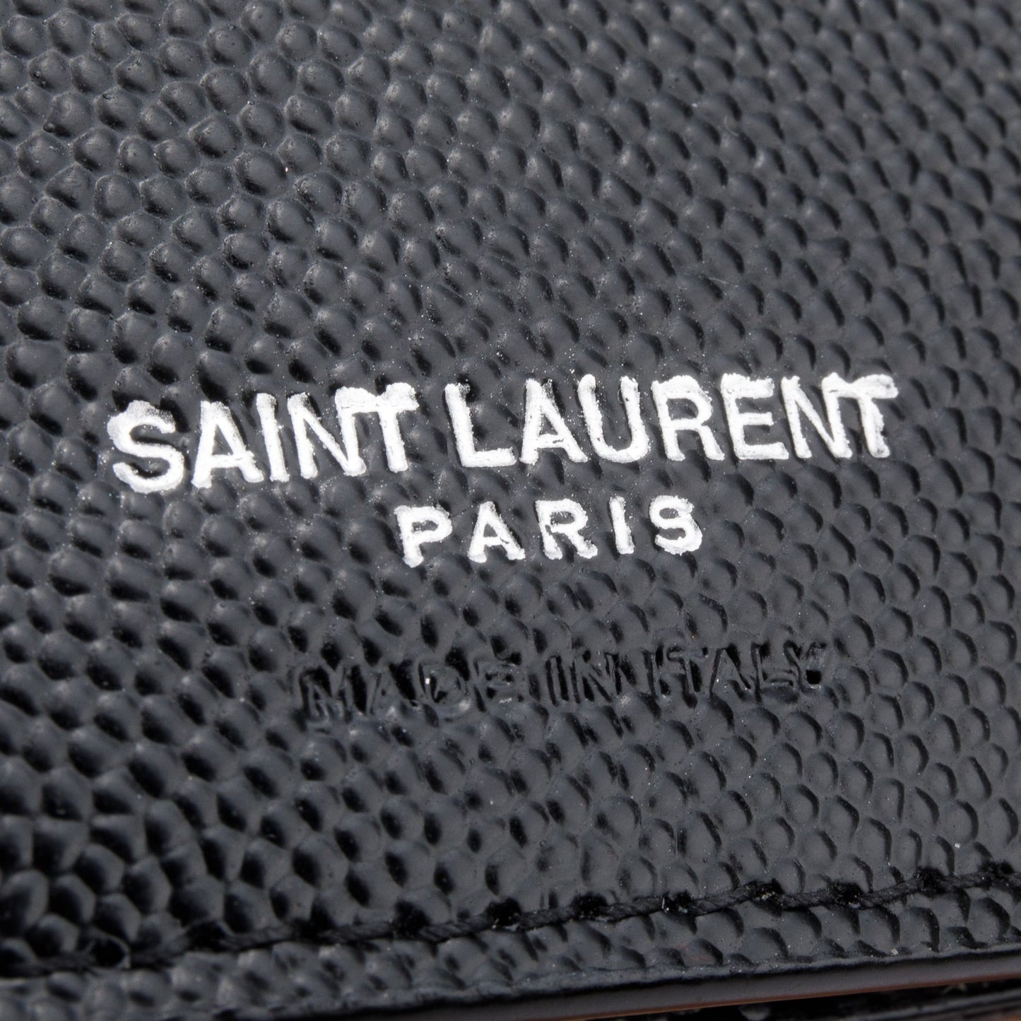 Saint Laurent 2022 Black Grain de Poudre Chevron Wallet