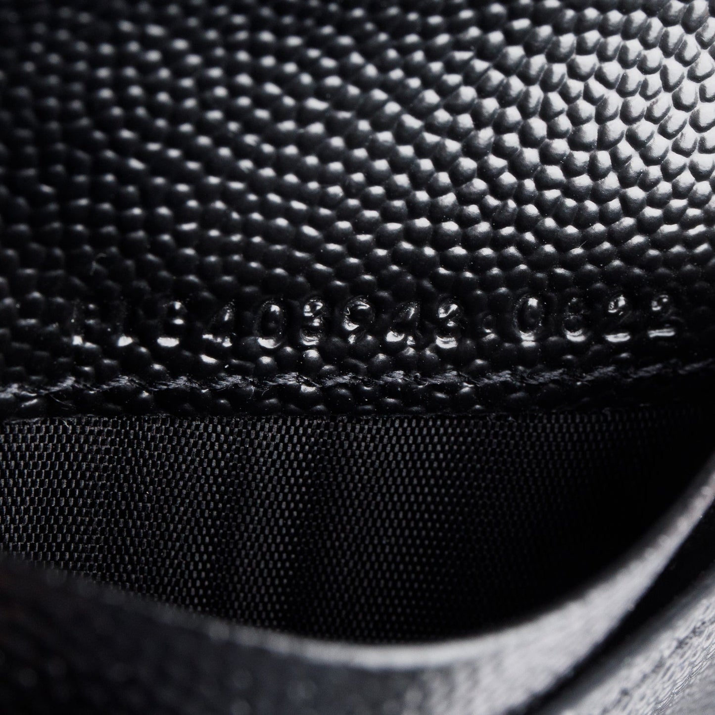Saint Laurent 2022 Black Grain de Poudre Chevron Wallet