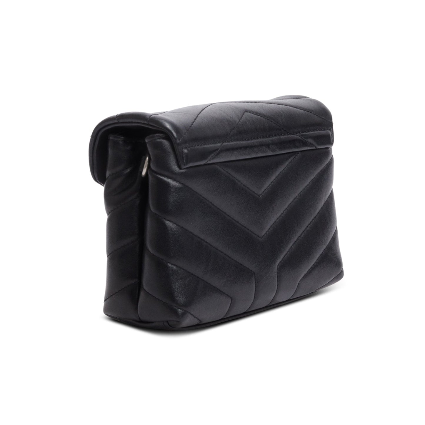 Saint Laurent Black Calfskin Y Quilted Monogram Toy Loulou Crossbody Bag