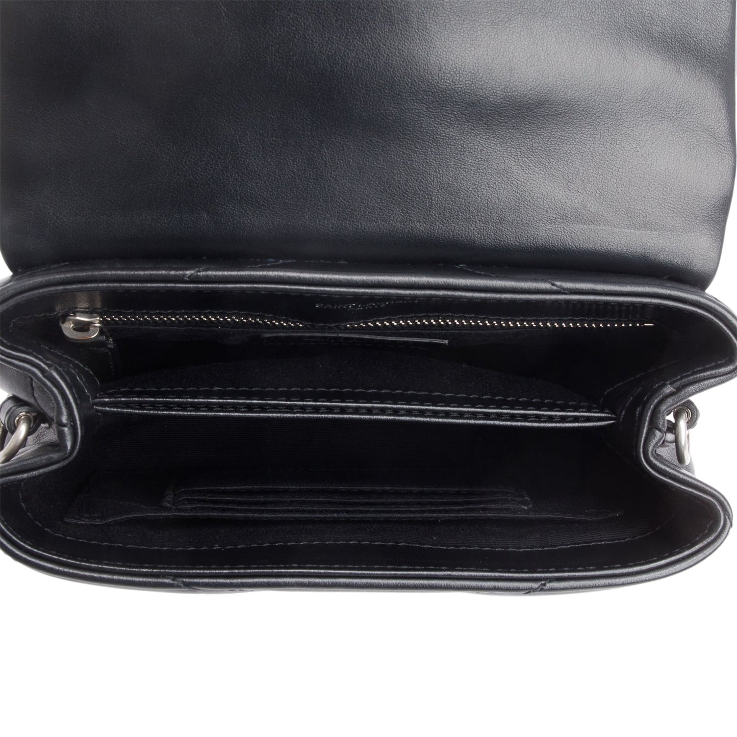 Saint Laurent Black Calfskin Y Quilted Monogram Toy Loulou Crossbody Bag