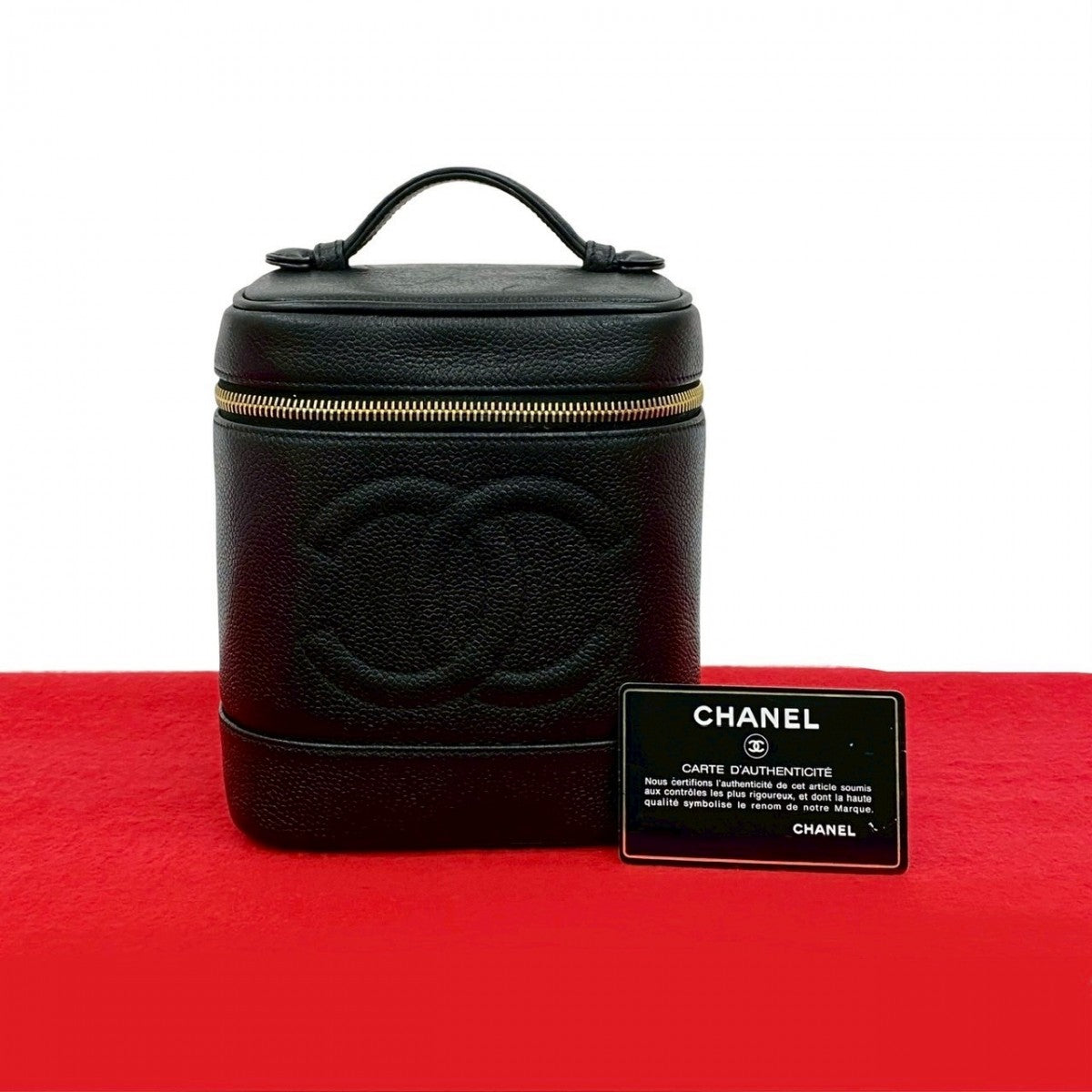 CHANEL Handbag Matt caviar skin black