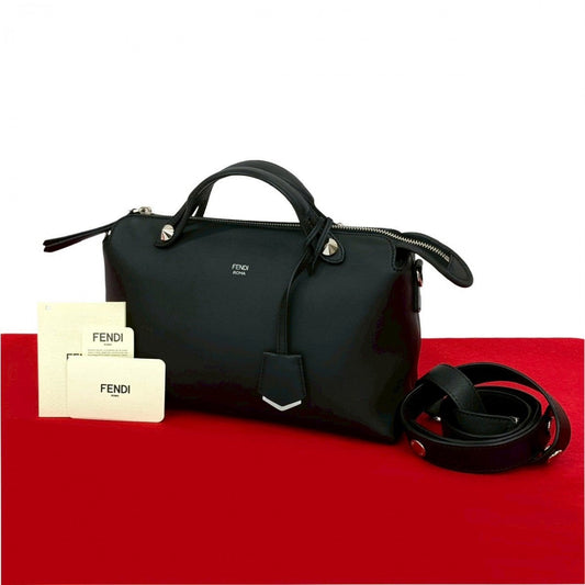 FENDI Shoulder Bag leather black By the way medium