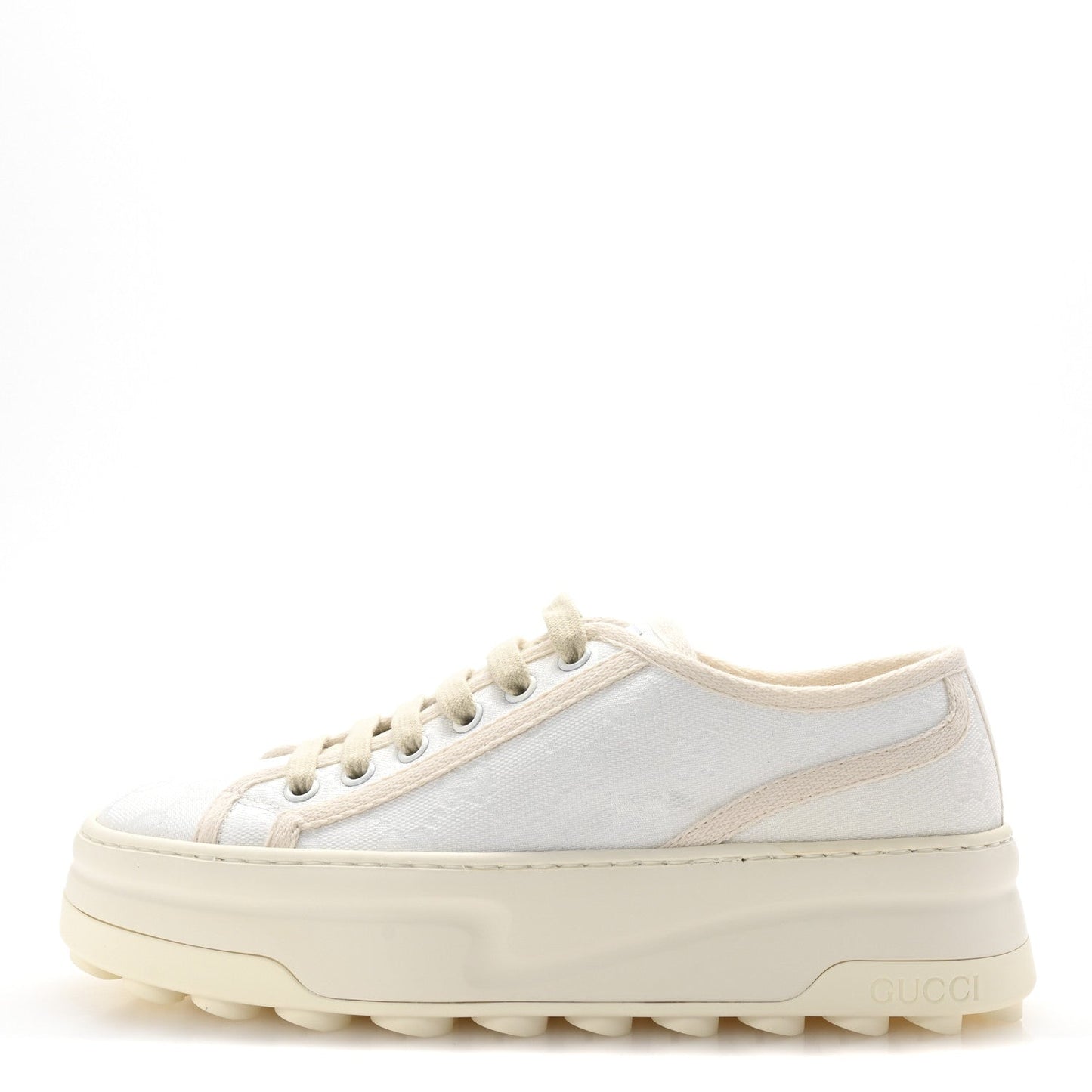 Gucci GG Monogram Womens 1977 Tennis Platform 52mm Sneakers 37 Great White Mystic White