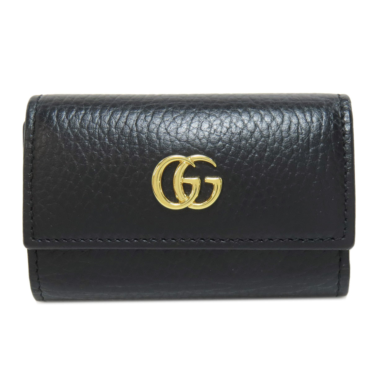 GUCCI Key case Key holder  456118 leather black Double G