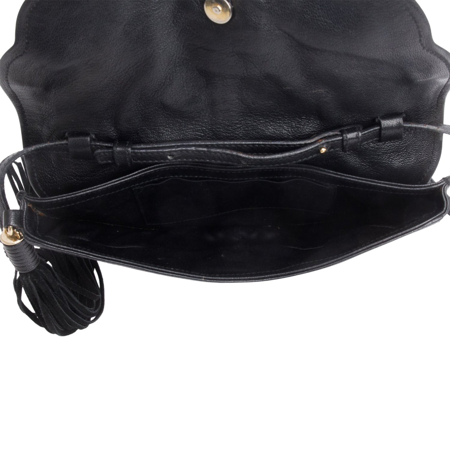 Saint Laurent Vintage Black Leather Suede Rive Gauche Shoulder Bag