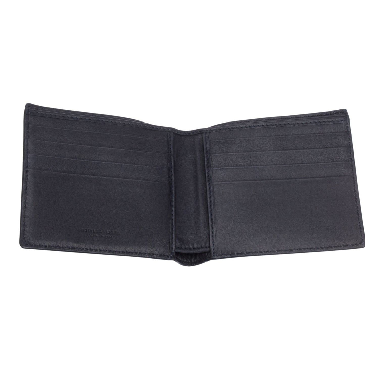 Bottega Veneta Black Croc Embossed Bi-Fold Wallet
