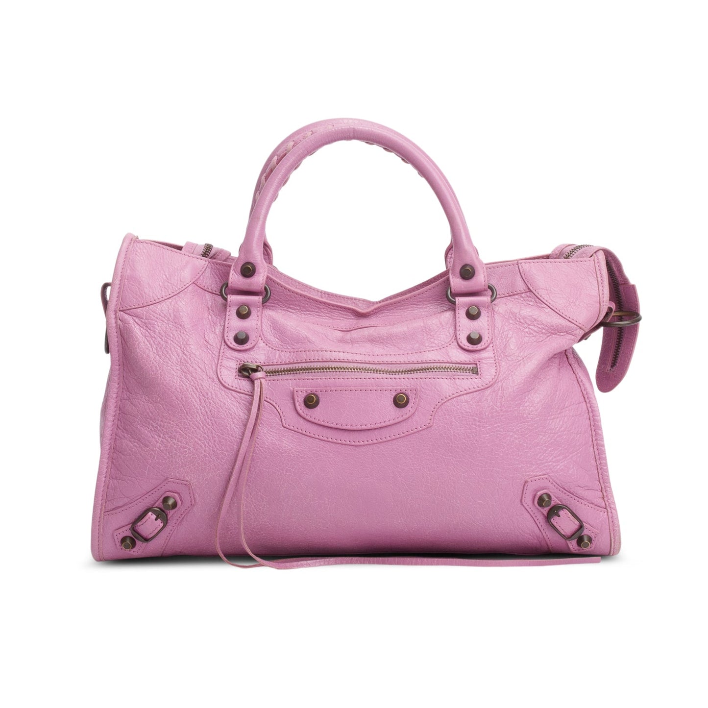 Balenciaga Purple Arena Lambskin Leather Le City Medium Bag