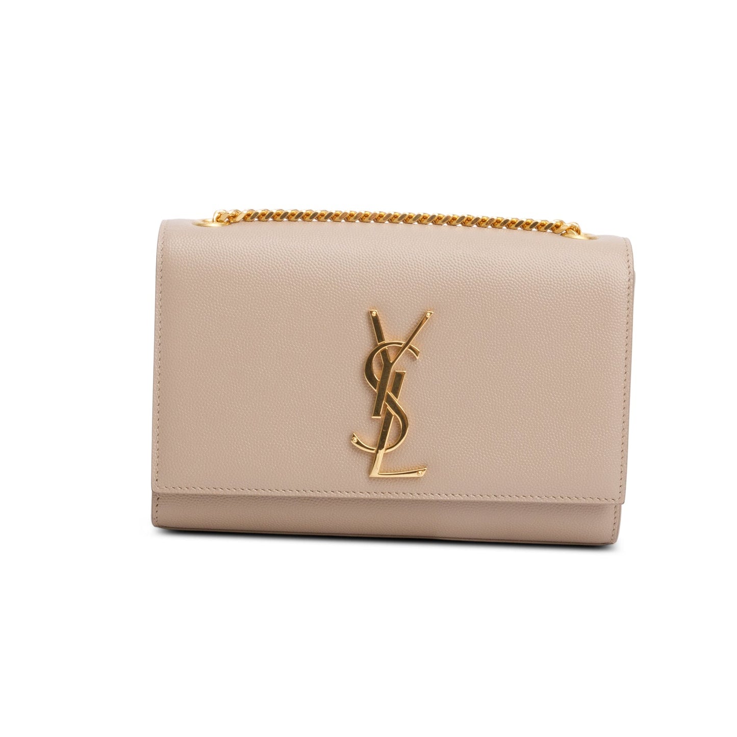 Saint Laurent 2022 Beige Grain De Poudre Small Monogram Kate Satchel