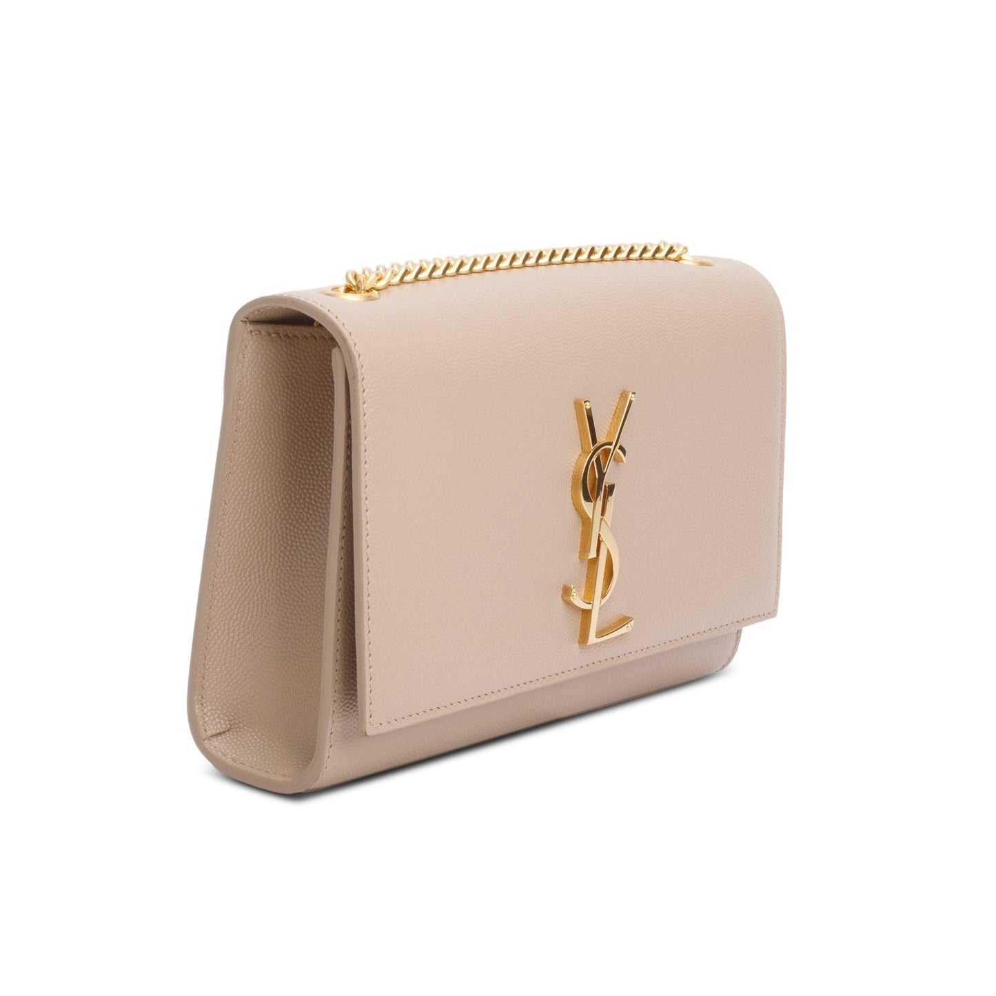Saint Laurent 2022 Beige Grain De Poudre Small Monogram Kate Satchel