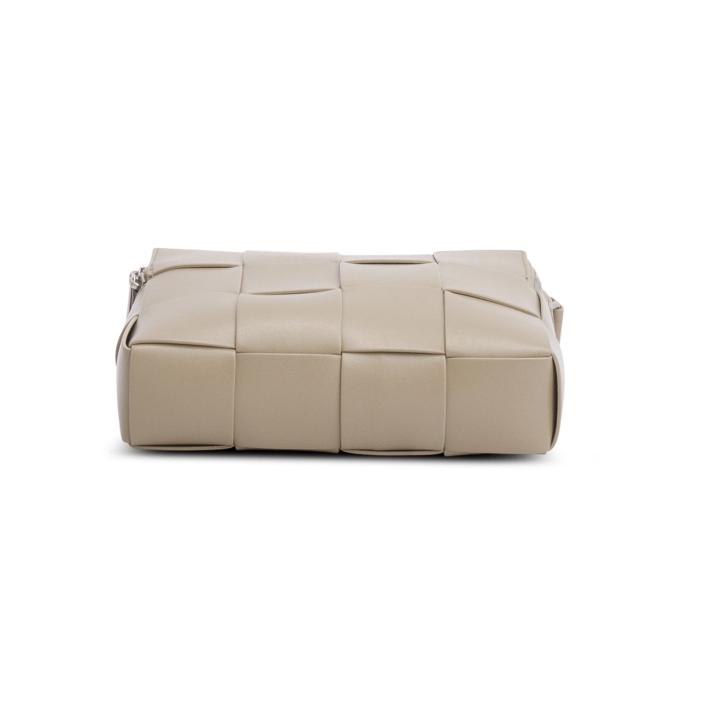 Bottega Veneta Taupe Lambskin Maxi Intrecciato Cassette Crossbody Bag
