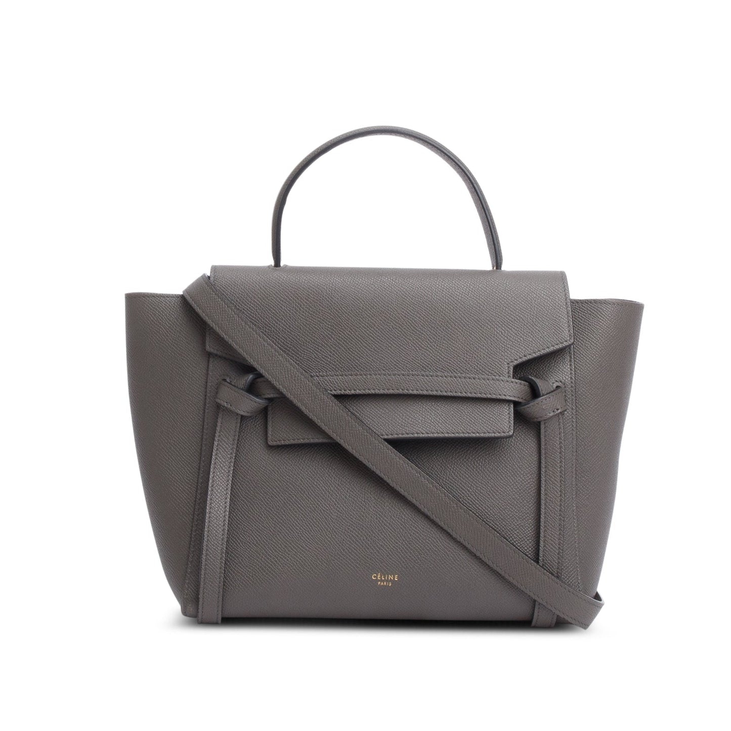 Celine Grey Grained Calfskin Micro Belt Bag