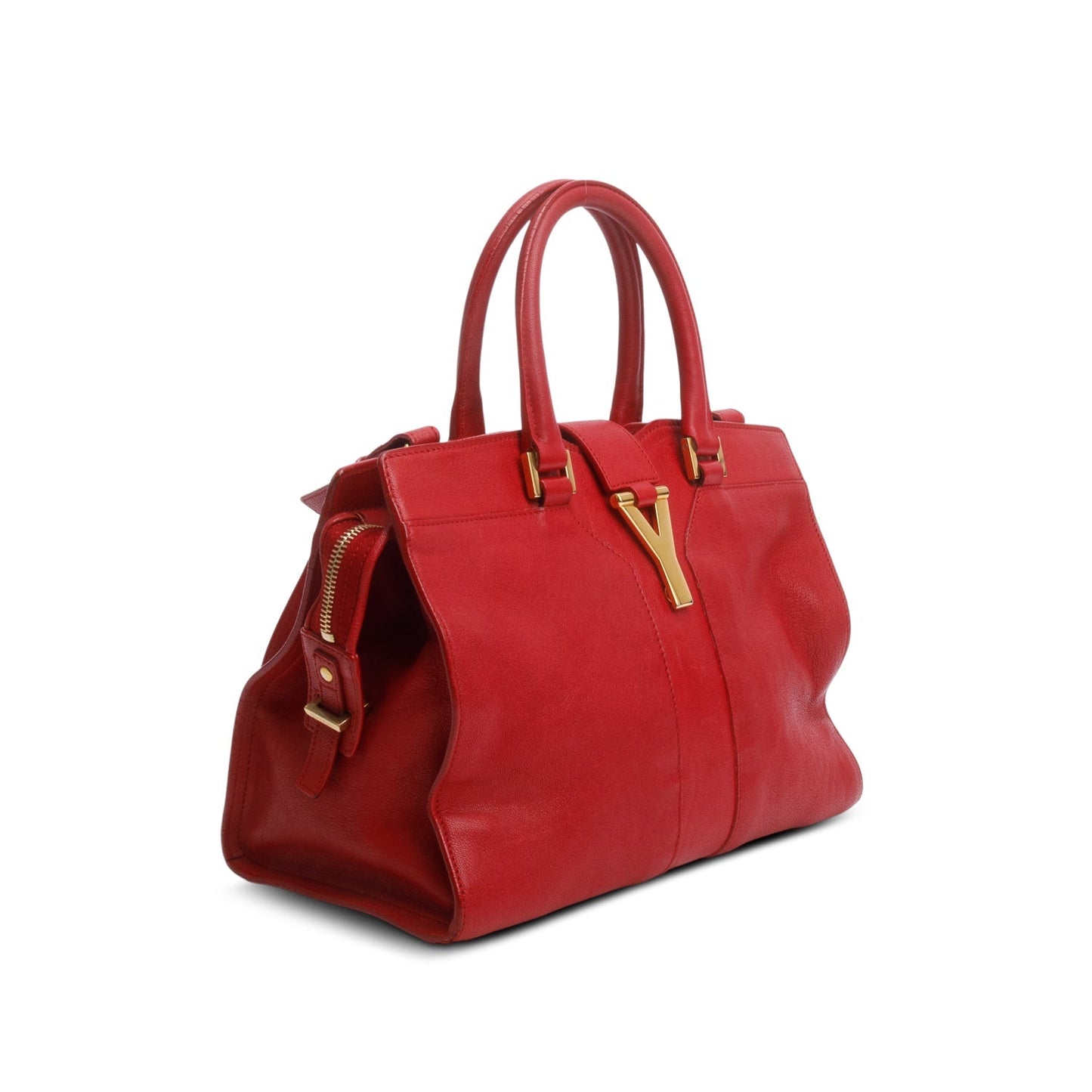 Saint Laurent Red Calfskin Small Classic Y Cabas