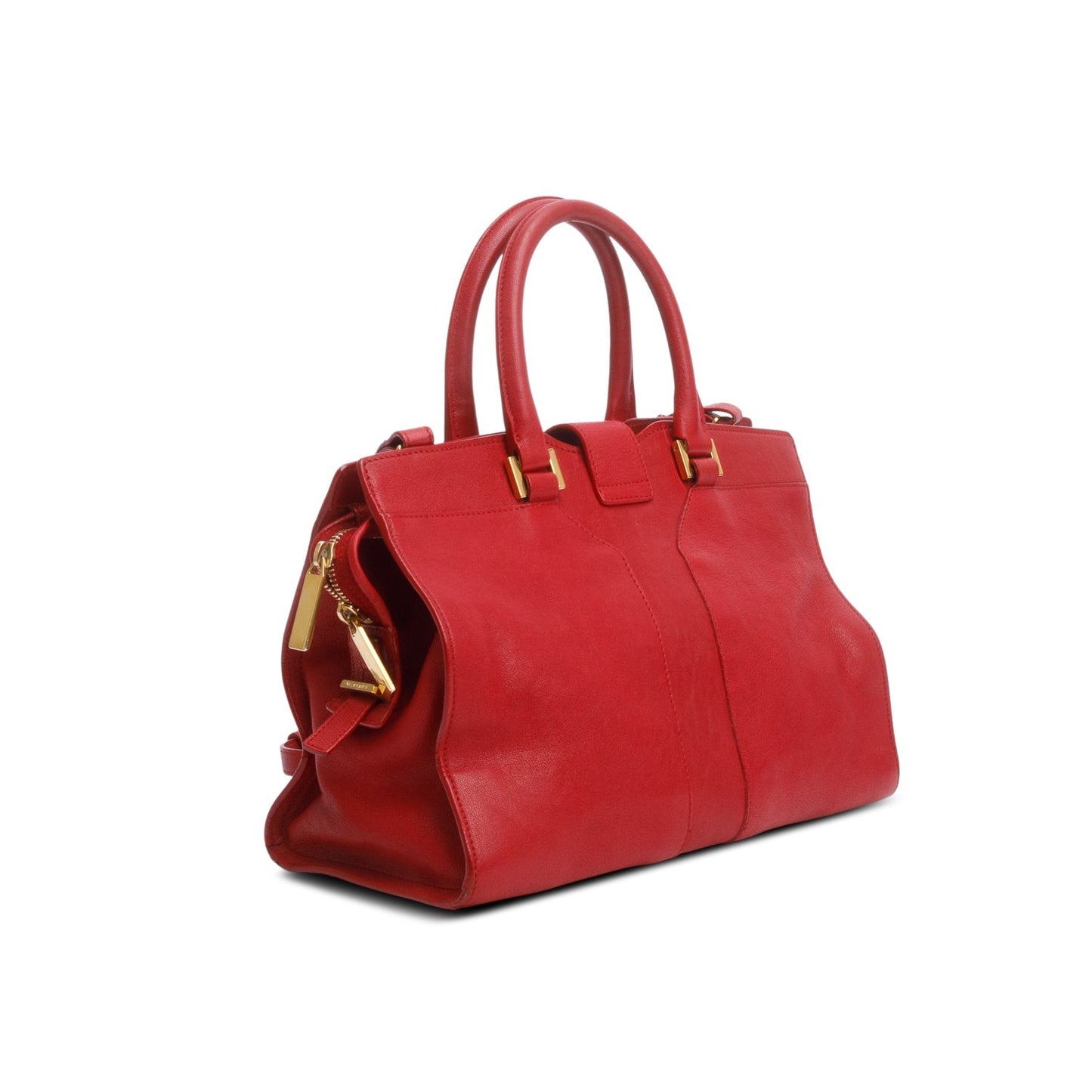 Saint Laurent Red Calfskin Small Classic Y Cabas