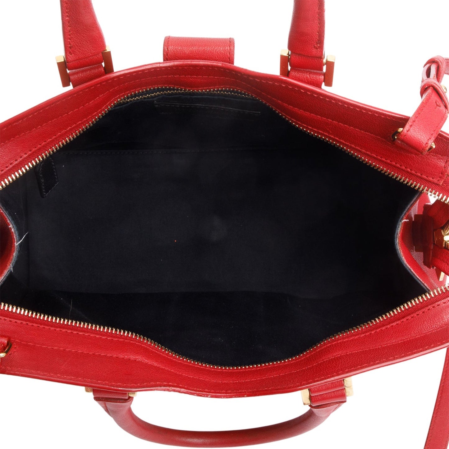 Saint Laurent Red Calfskin Small Classic Y Cabas