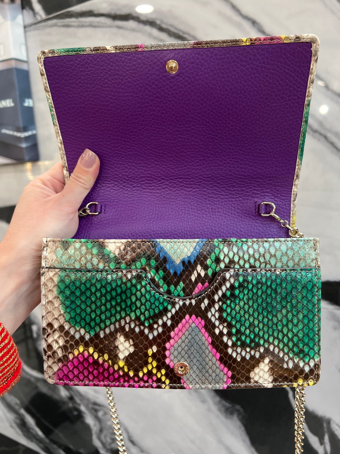 Gucci Caro Chain Leather Crossbody
