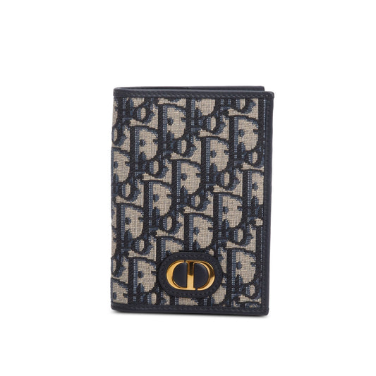 Christian 2026 Dior Navy Oblique Jacquard 30 Montaigne Passport Holder