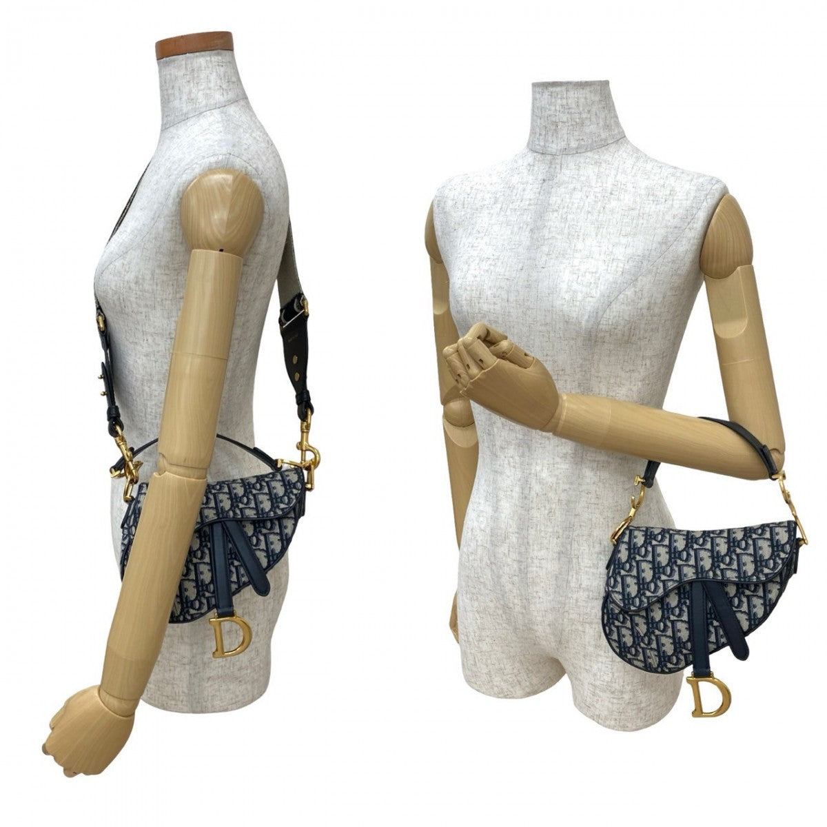 Dior Shoulder Bag canvas Navy Saddle bag