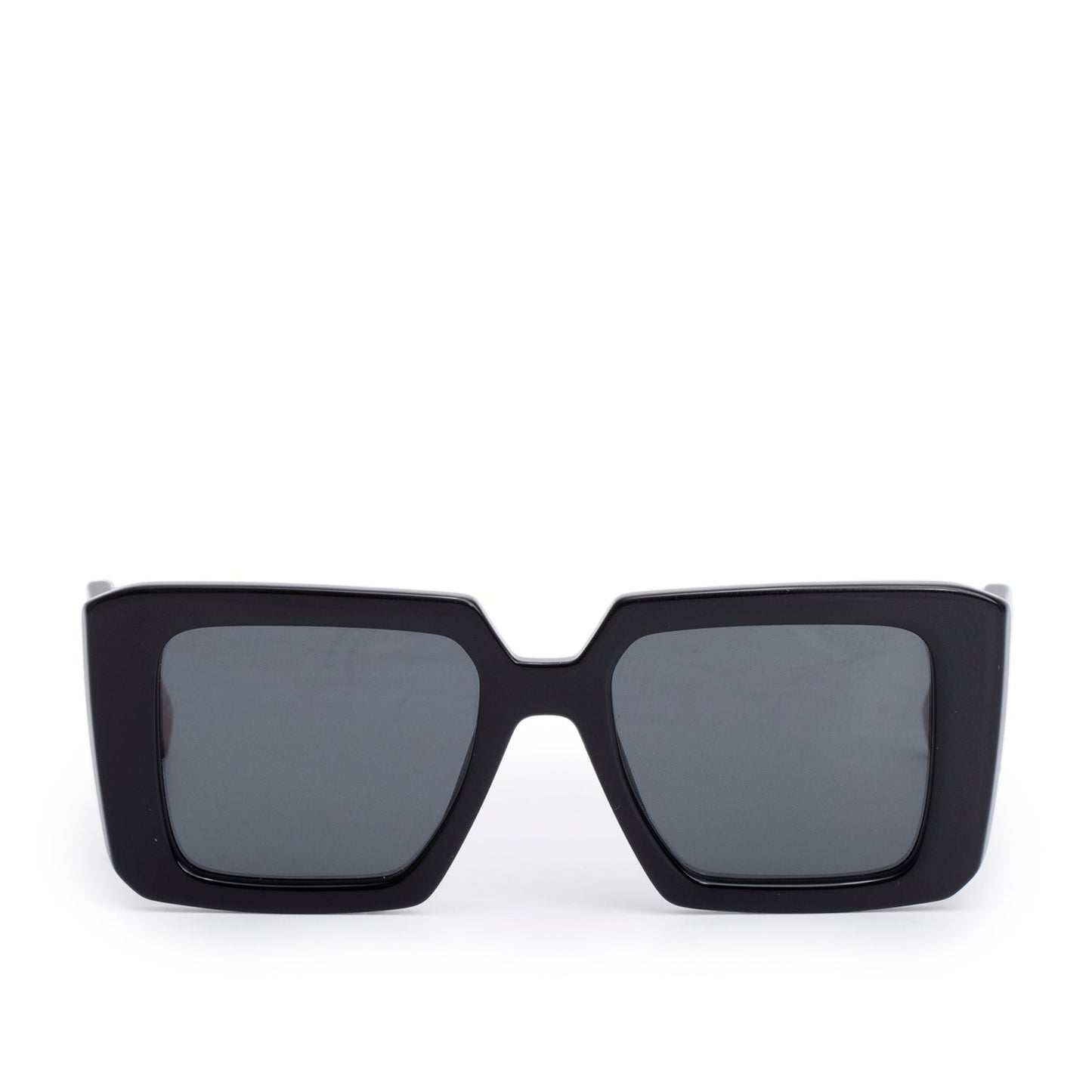 Prada SPR23Y Black Acetate Symbole Oversize Square Sunglasses
