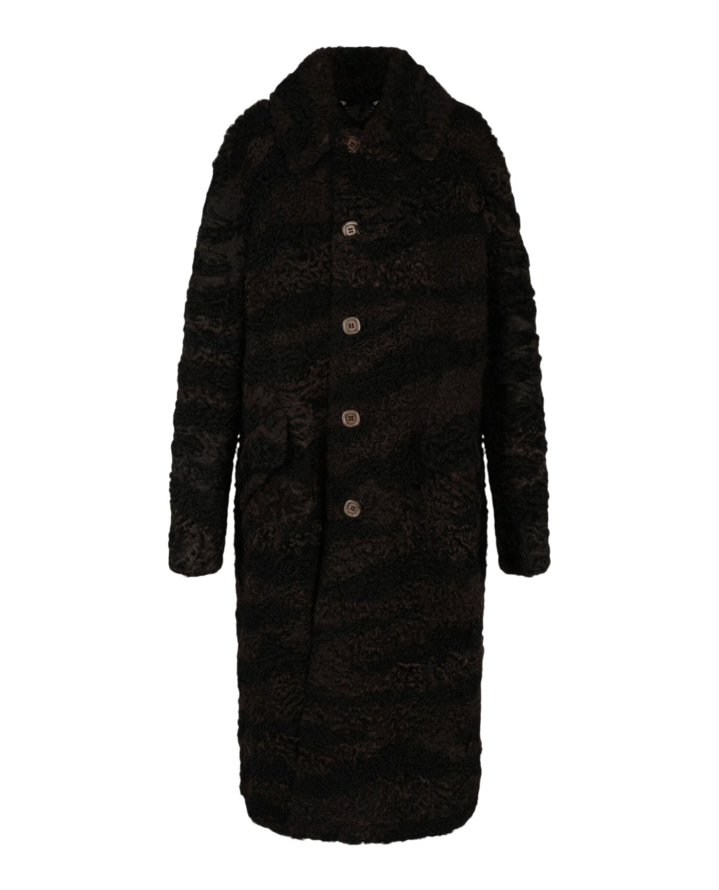 Gucci Womens Zebra Pattern Shearling Coat