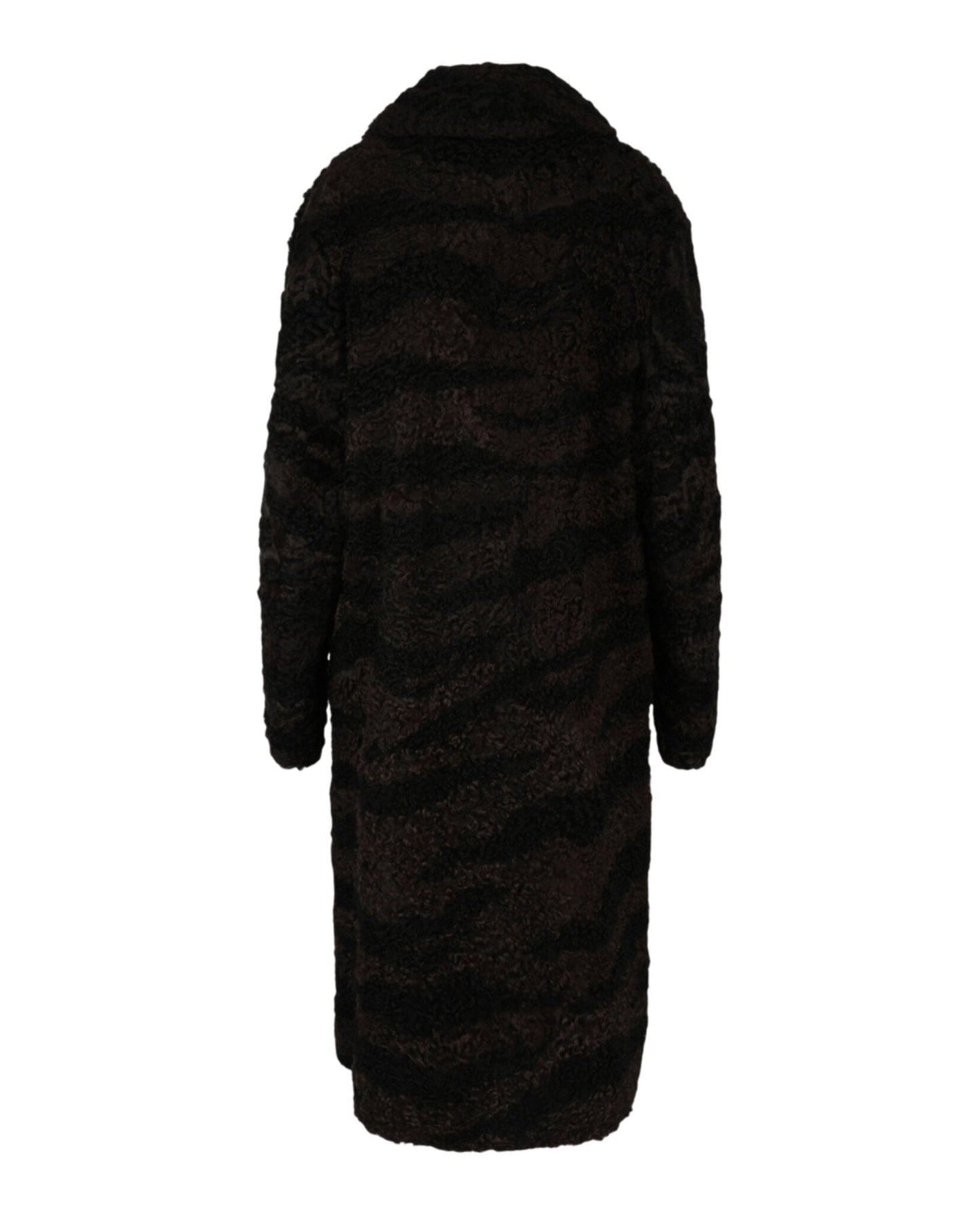 Gucci Womens Zebra Pattern Shearling Coat