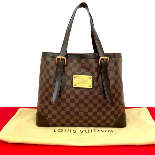 LOUIS VUITTON Tote Bag leather Brown Damier Hamstead MM