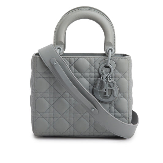 Christian Dior 2020 Gray Ultra Matte Calfskin Cannage Small My ABCDior Lady Dior