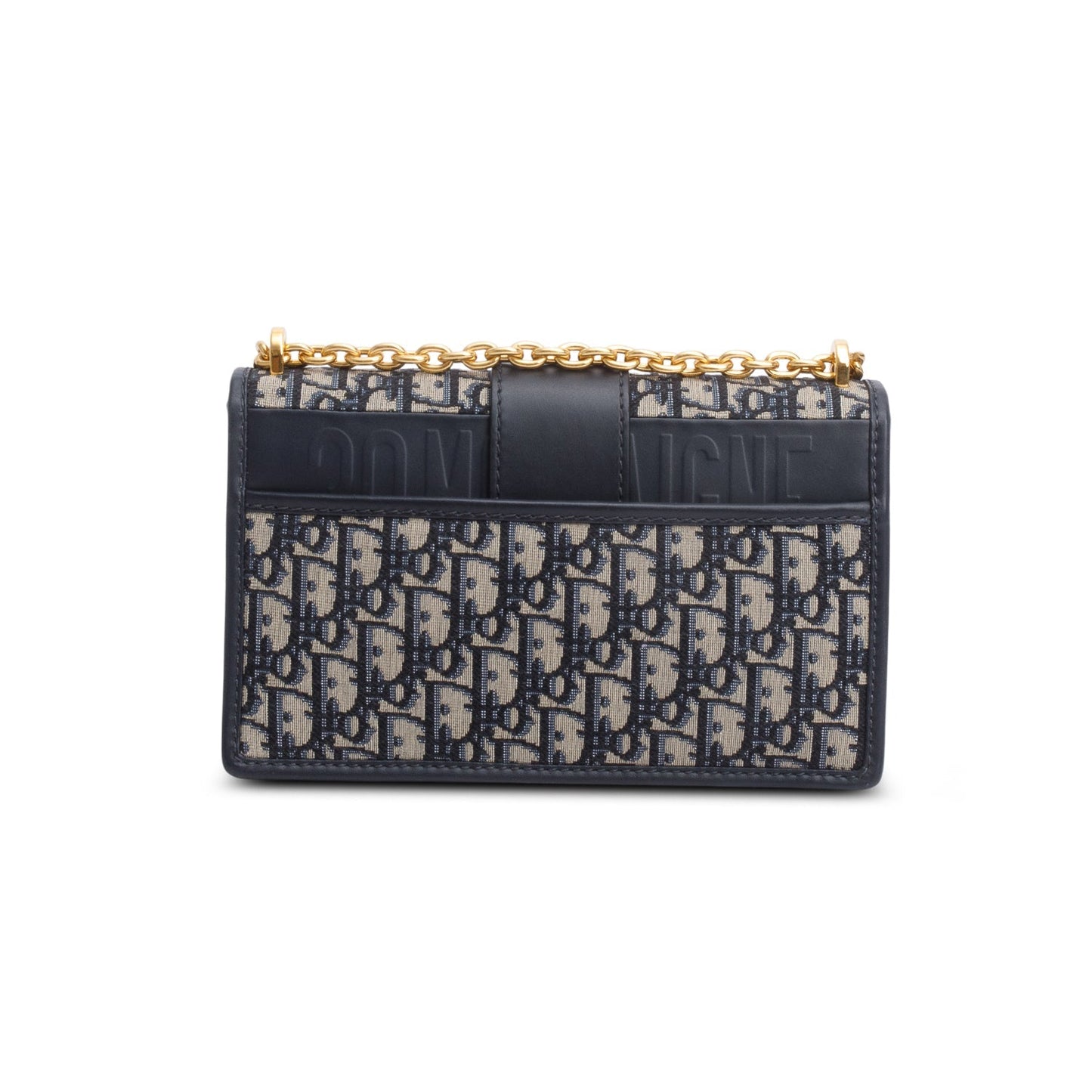 Christian Dior 2021 Blue Oblique 30 Montaigne Chain Flap Bag