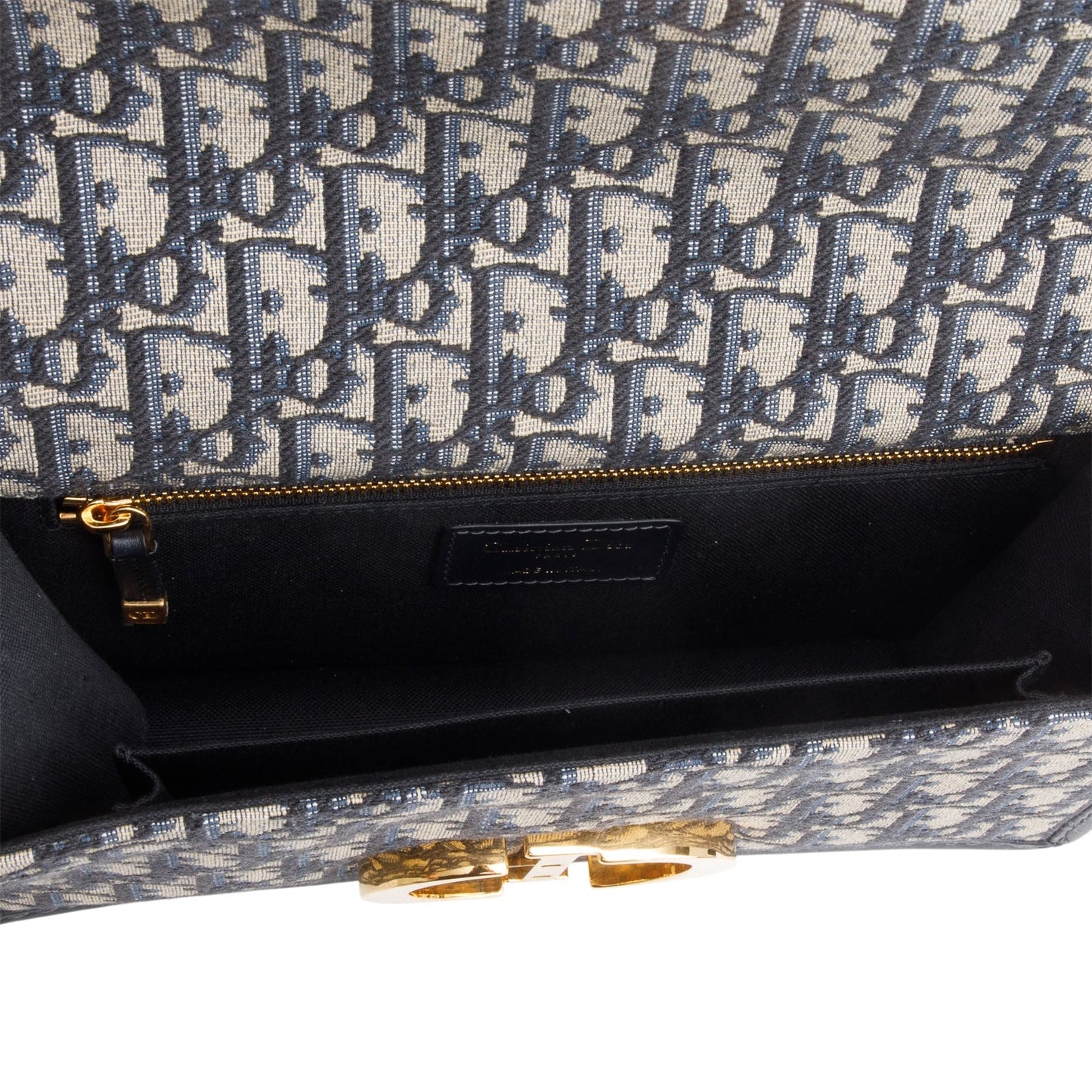 Christian Dior 2021 Blue Oblique 30 Montaigne Chain Flap Bag